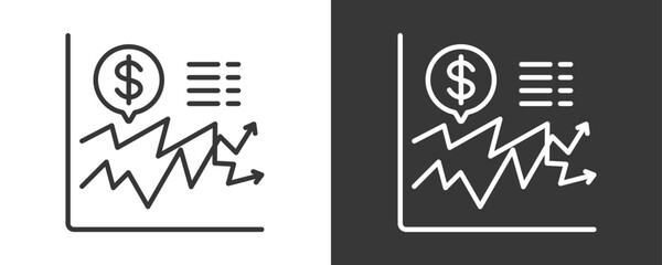 Stock Market Icon Set Vector Collection Isolated In Black And White