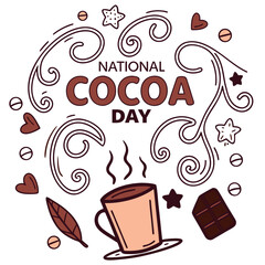 NATIONAL COCOA DAY vector illustration isolated on white background