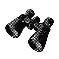 Fototapeta na wymiar binoculars halftone grunge vector design element