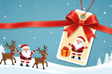 christmas card with santa claus