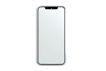 Smartphone Device Mockup with a White Screen on Transparent Background