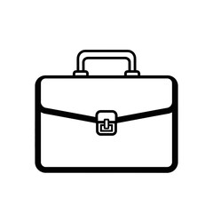 Briefcase Silhouette Icon – Vector Illustration of Business Office Bag for Professional Work
