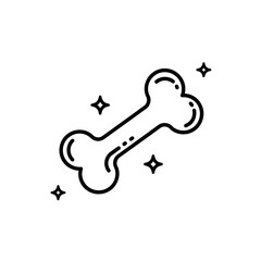 “Dog Bone Icon – Pet Treat Symbol with Stars Vector Illustration”
