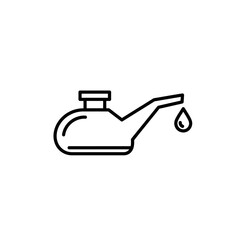 Engine Oil Can Line Art – Vector Illustration of Motor Oil Container with Dripping Oil Drop