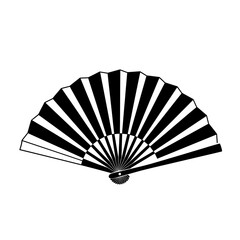 Traditional Hand Fan Silhouette – Decorative Folded Fan Vector Illustration
