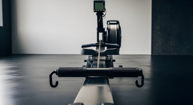 Modern Rowing Machine in a Gym Setting for Fitness and Cardio Workouts perfect for fitness blog, gym website, health article,