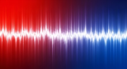 Abstract Digital Equalizer on Red and Blue Gradient Background with White Light