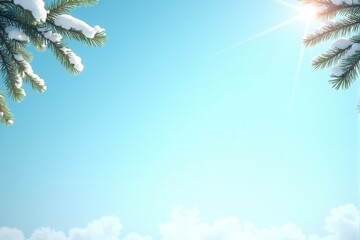 Festive Christmas background with generous copyspace and holiday decorative elements
