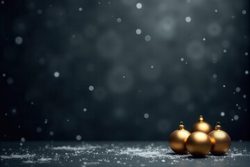 Festive Christmas background with generous copyspace and holiday decorative elements
