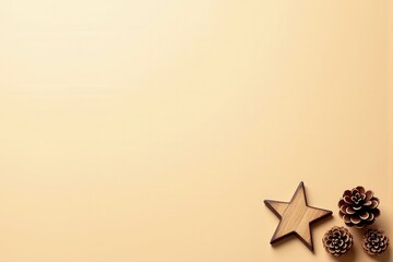 Festive Christmas background with generous copyspace and holiday decorative elements
