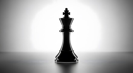 Black Chess King Silhouette: Strategy, Power & Leadership Concept perfect for business presentations, website banners,