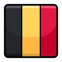 Belgium flag button minimalist vector illustration, simple concept, Isolated on white background