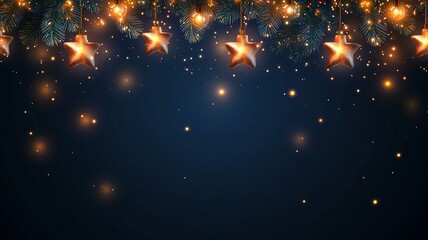 Fototapeta premium Starlight and Bokeh on Dark Background, Festive Atmosphere Design Element (Suitable for Christmas Decoration, Festive Design, Visual Materials, etc.)