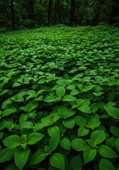 Obraz premium A dense carpet of vibrant green foliage covers the jungle floor, illustrating vigorous and abundant natural growth ,saturated ,saturated ,powerful