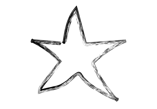 Hand-Drawn Sketchy Star Outline, Star doodle sparkles sparkling sketch.