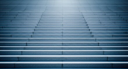 Stairway to Success Endless Ascent with Blue Steps Abstract.