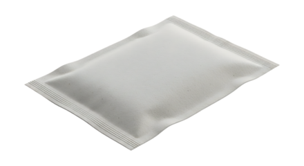 A white, rectangular pillow on a plain white background viewed from above