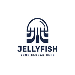 Minimalist Jellyfish Logo Design