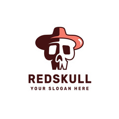 Red Skull Hat Logo Design
