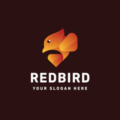 Redbird Gradient Geometric Logo Design