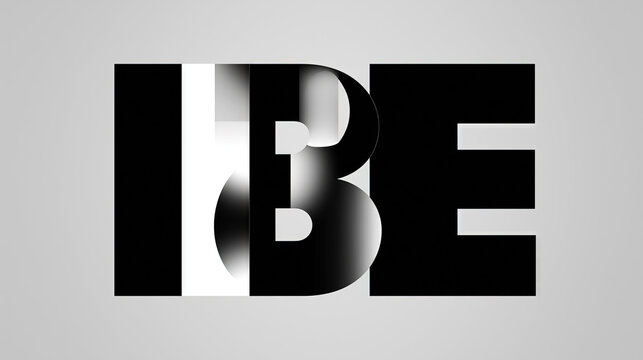 Minimalist Black-and-White IBE Letter Combination Design Element, for Brand Logos, Posters, and Web Layouts with Visual Impact