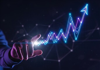 Visualize success with a vibrant data chart showing positive growth trends and business strategy with a modern touch interface and powerful analysis