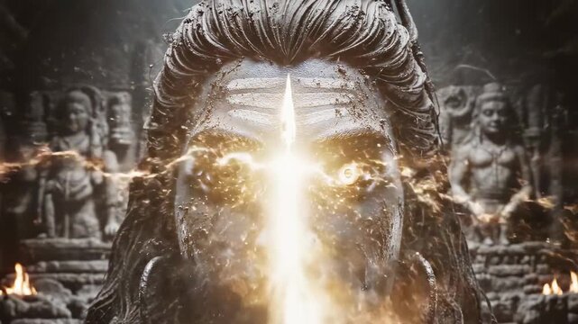 Lord Shivas Third Eye Opening with Divine Light and Energy.