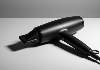 A sleek, modern hair drying appliance with a focused nozzle, positioned on a clean white surface. Essential for daily hair care and styling routines ,accessory ,nozzle attachment ,beauty tool