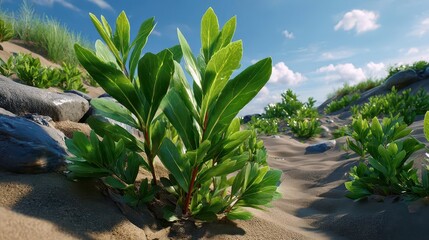 Beach Plants, Sand Dunes, Coastal Vegetation, Summer Vibe