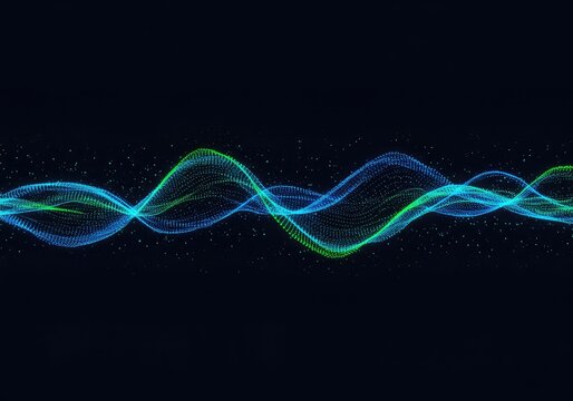 Abstract blue and green financial wave flowing across a digital screen, symbolizing ease of asset exchange and deep market liquidity ,concept ,seamless ,background