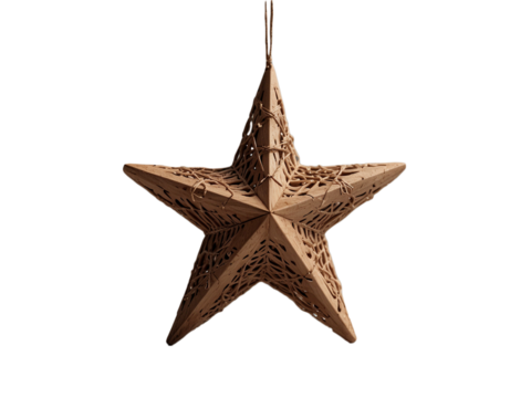 Golden Star Ornament.  Generative Ai