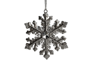 Silver Snowflake Ornament. Generative Ai