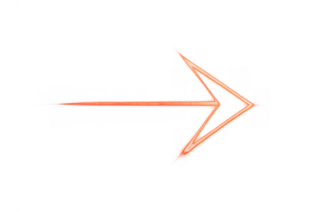 Red glowing neon arrow pointing right for direction, navigation, progress, movement, and forward concepts