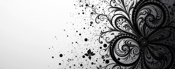 Elegant black and white graphic pattern with subtle texture , catalog, background