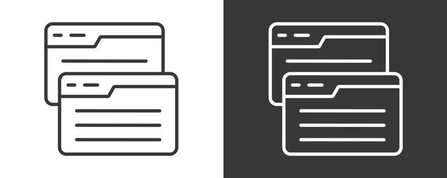 Page Icon Set Vector Collection Isolated In Black And White