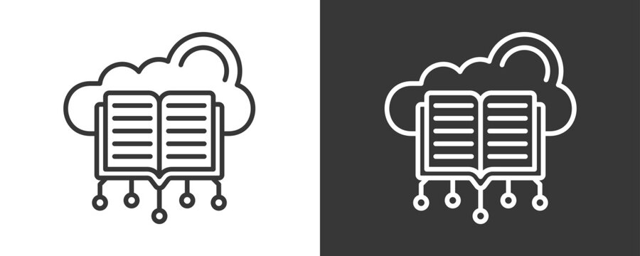 Ebook Icon Set Vector Collection Isolated In Black And White