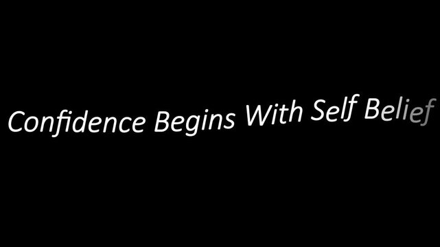 Self-Mastery Key: "Confidence Begins With Self Belief."