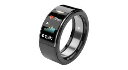Explore the future of wearable tech with this sleek smart ring health monitor device on transparent background