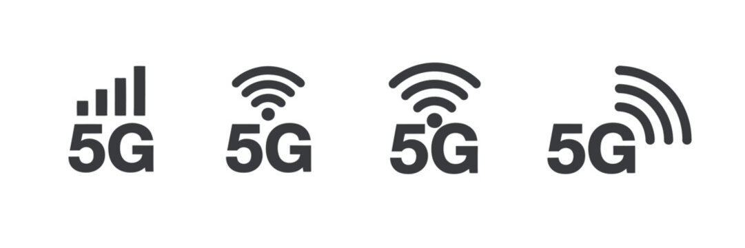 5g wireless network signal strength and connectivity icon pack