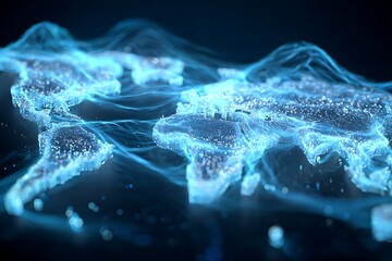 Information and communications flow across continents with digital glow.