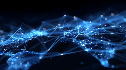 AI global grid map, glowing lines and nodes representing smart data network