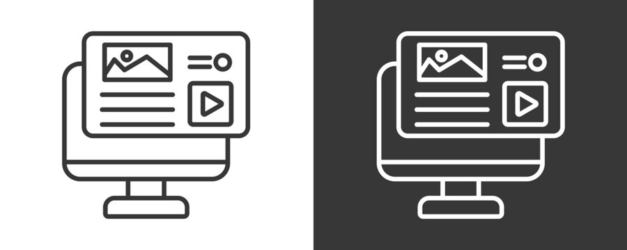 Landing Page Icon Set Vector Collection Isolated In Black And White