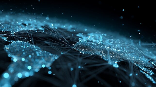 AI global grid map, glowing lines and nodes representing smart data network - Powered by Adobe