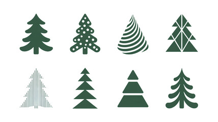 Obraz premium Modern abstract evergreen tree designs for festive holiday and winter themes