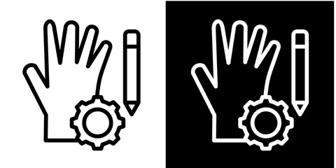 Hands On Activities Icon Set White Style Collection