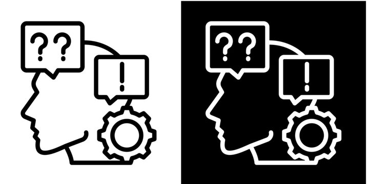 Critical Thinking Icon Set White Style Collection