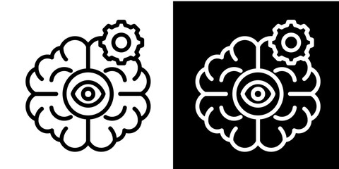 Observe Icon Set White Style Collection