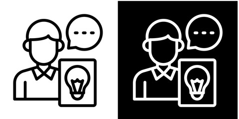 Presentation Icon Set White Style Collection