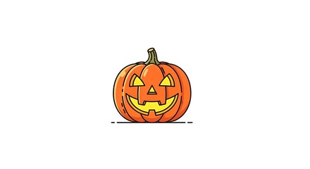 A small jack-o’-lantern with a happy face, minimal style, on clean surface