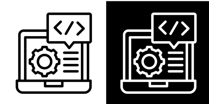 Coding Icon Set White Style Collection